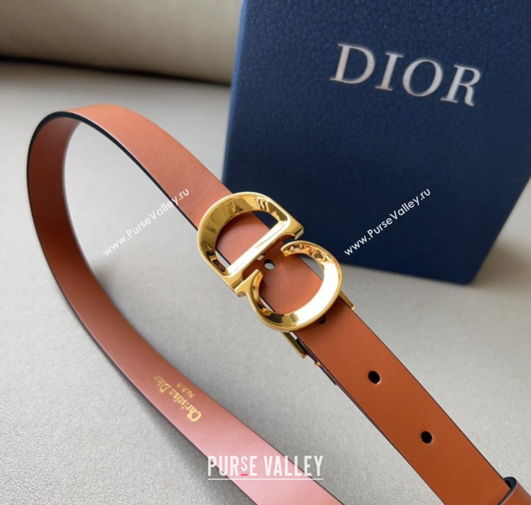 Dior Calfskin Leather Belt 2cm with CD Buckle Brown 2024 1127 (99-241127127)