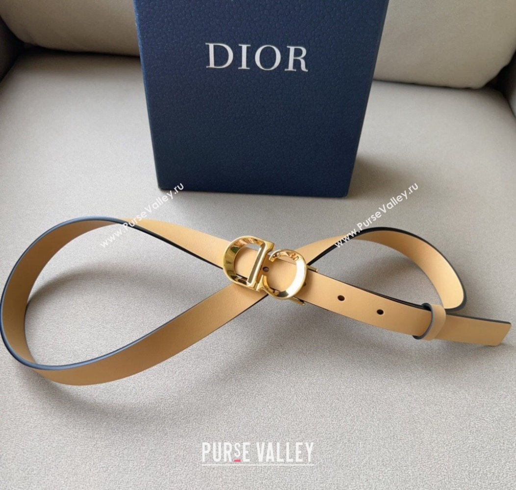 Dior Calfskin Leather Belt 2cm with CD Buckle Yellow 2024 1127 (99-241127128)