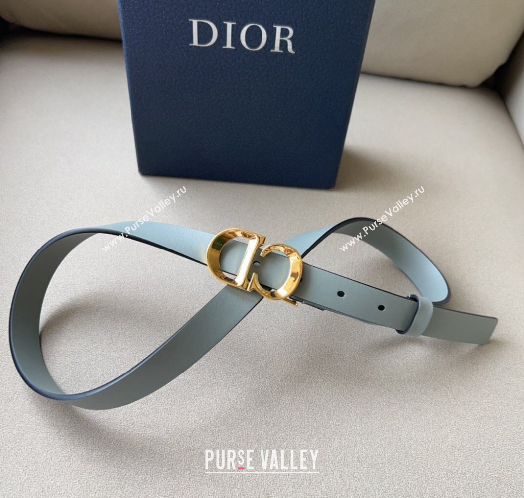 Dior Calfskin Leather Belt 2cm with CD Buckle Grey 2024 1127 (99-241127129)