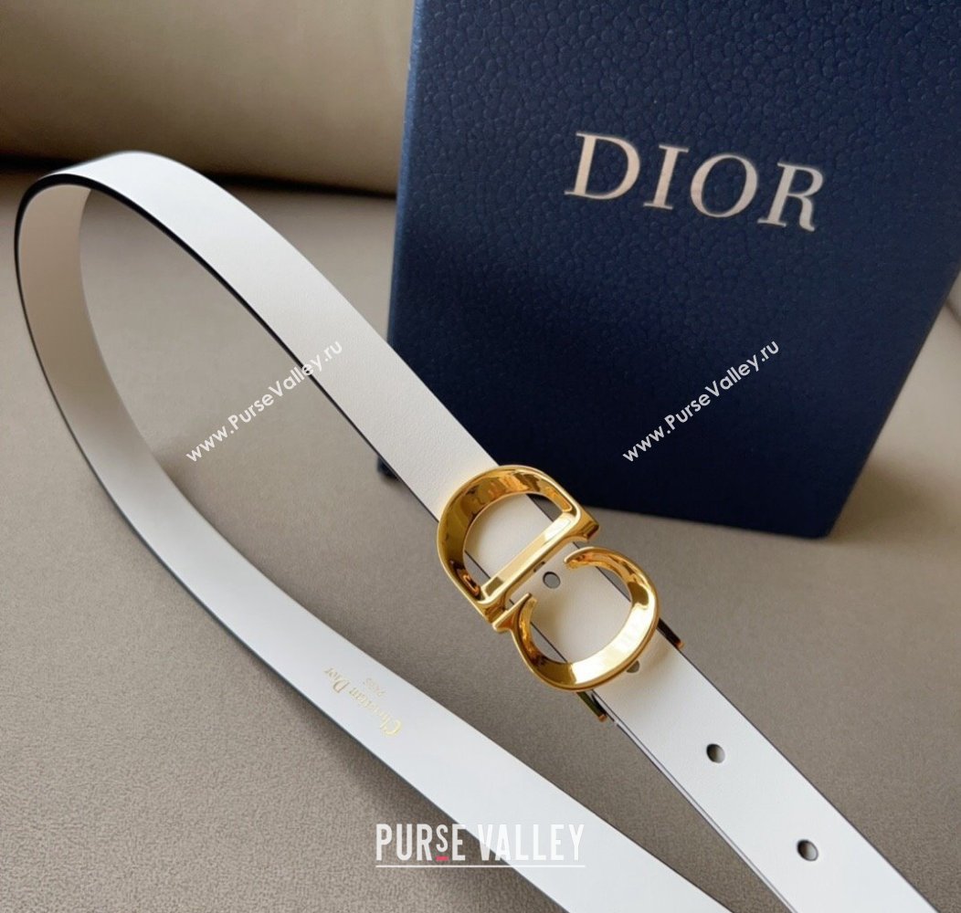 Dior Calfskin Leather Belt 2cm with CD Buckle White 2024 1127 (99-241127130)