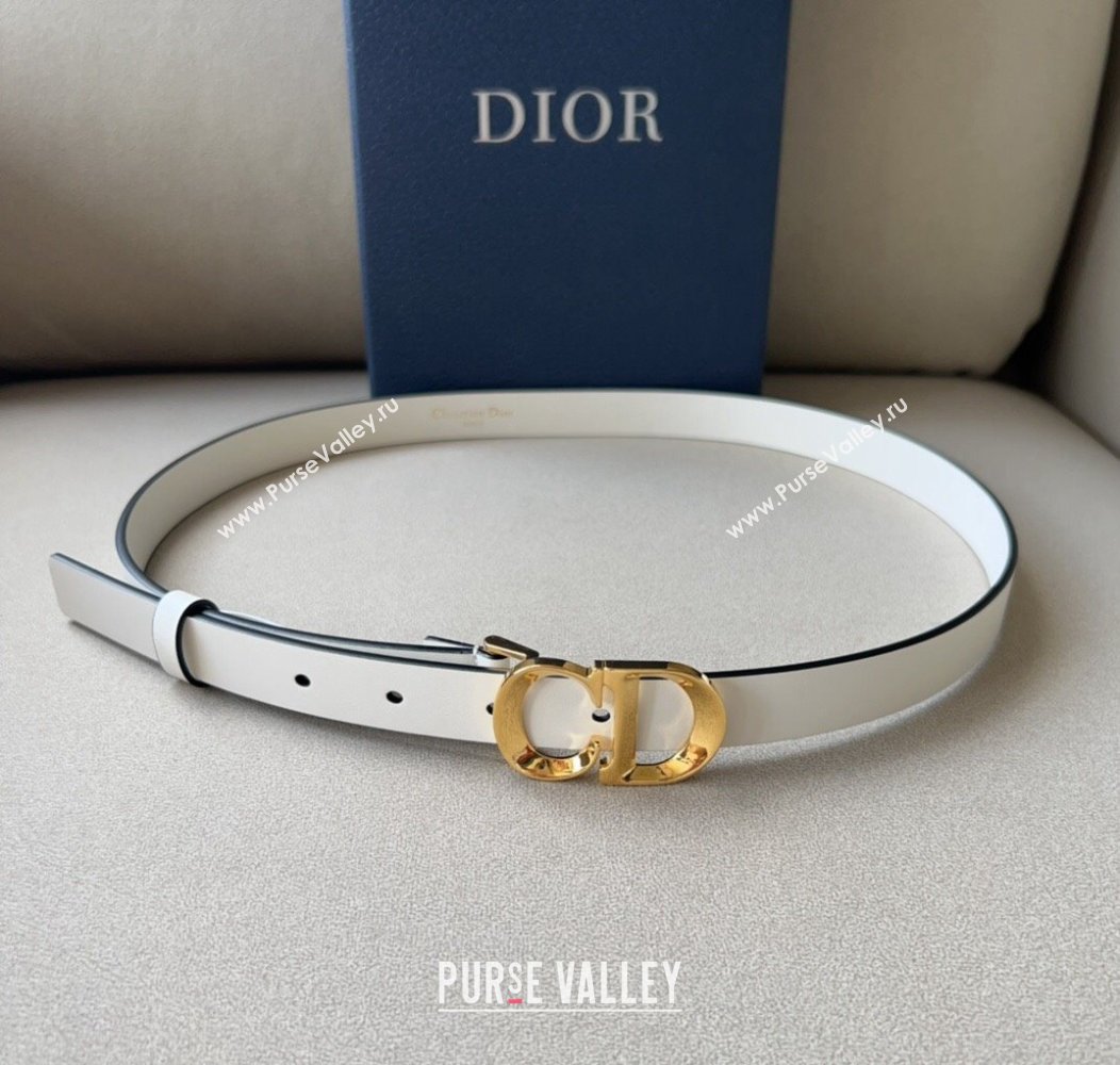 Dior Calfskin Leather Belt 2cm with CD Buckle White 2024 1127 (99-241127130)