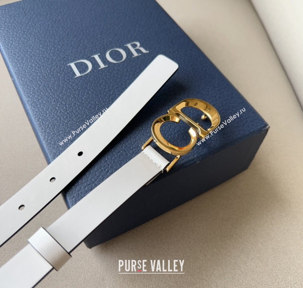 Dior Calfskin Leather Belt 2cm with CD Buckle White 2024 1127 (99-241127130)