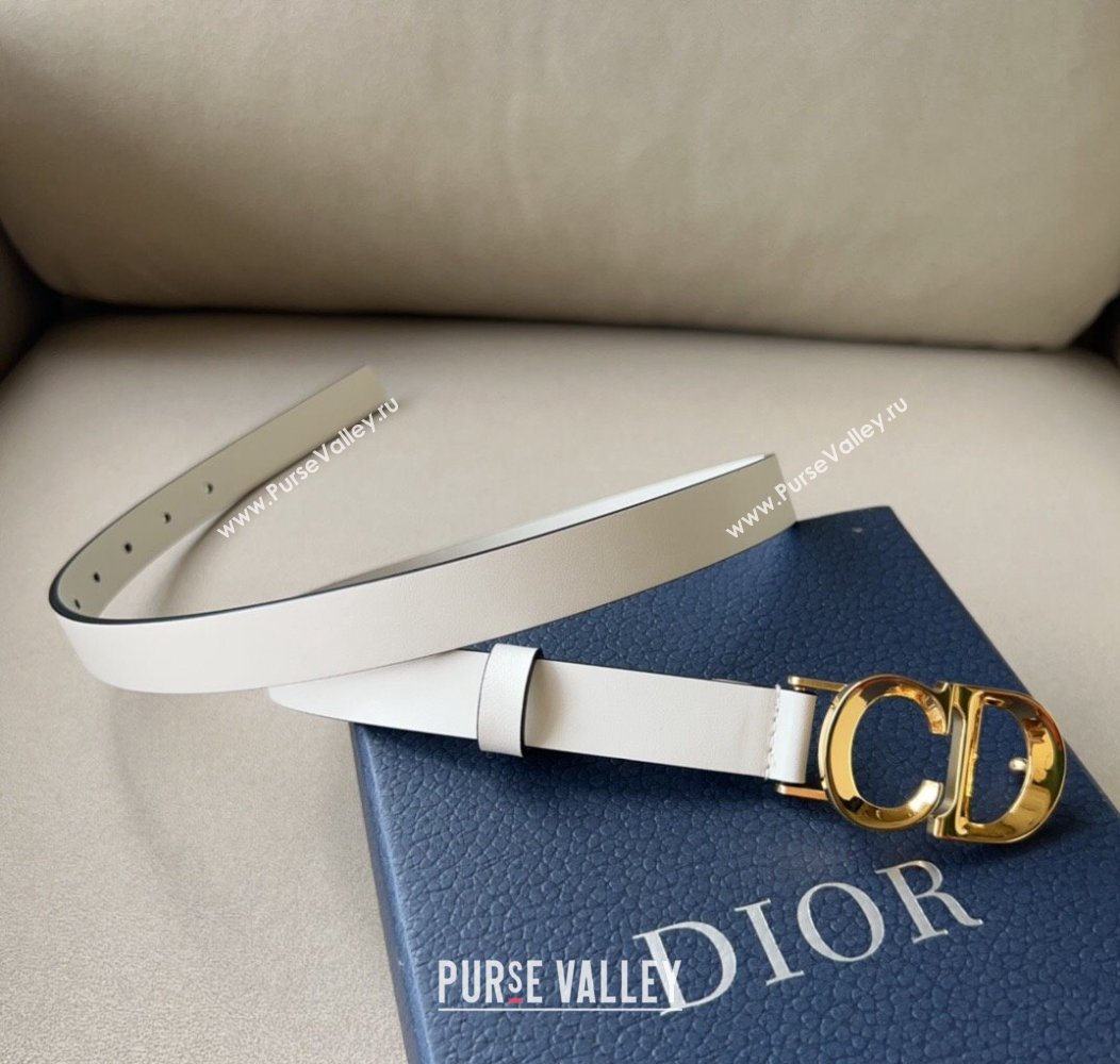 Dior Calfskin Leather Belt 2cm with CD Buckle White 2024 1127 (99-241127130)