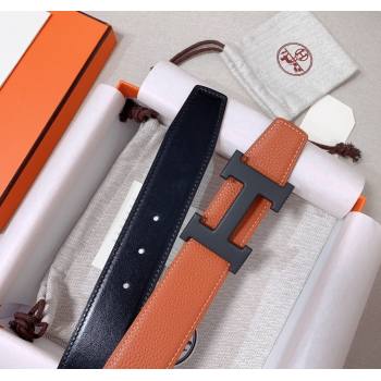 Hermes Constance Belt Buckle Reversible Calfskin Leather Strap 3.8cm Brown/Black 2025 010802 (99-250108011)