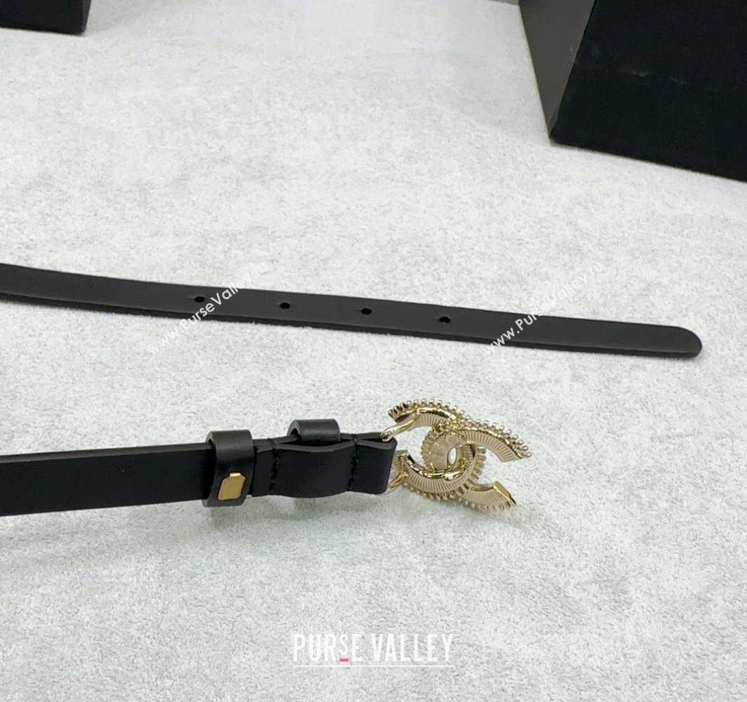 Chanel Calfskin Chain Belt 1.5cm with White Resin CC Black 2025 AAA512 (99-250109072)