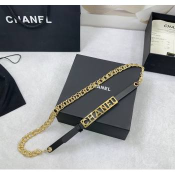 Chanel Calfskin Chain Belt 1.5cm with Framed Buckle Black Leather 2025 AAA512 (99-250109076)