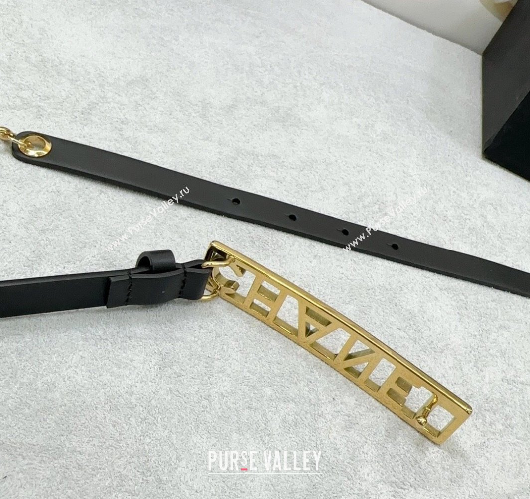 Chanel Calfskin Chain Belt 1.5cm with Framed Buckle Black Leather 2025 AAA512 (99-250109076)