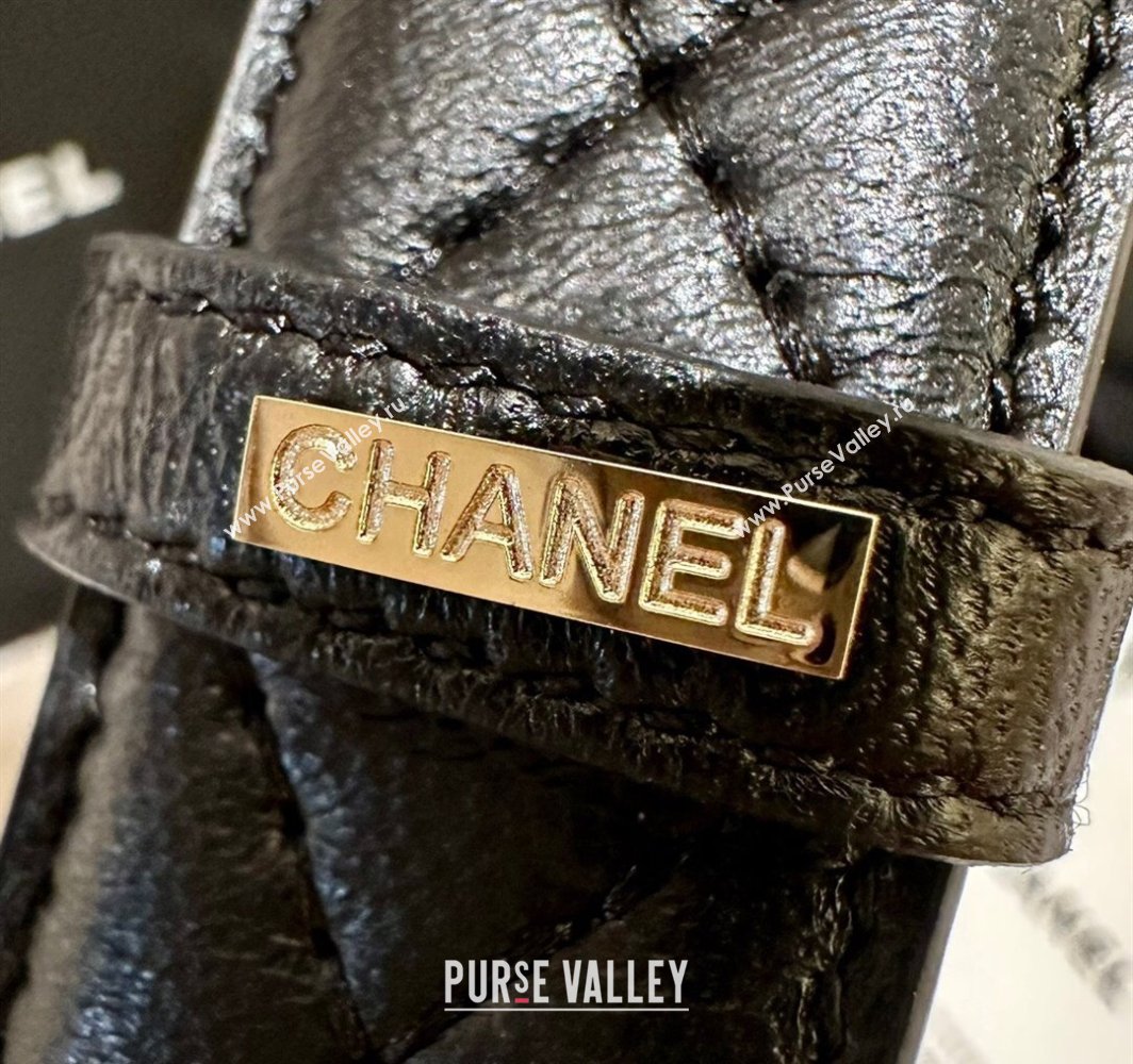 Chanel Quilted Calfskin Belt 3cm with Chain CC Buckle Black/Gold 2025 CH010906 (99-250109096)