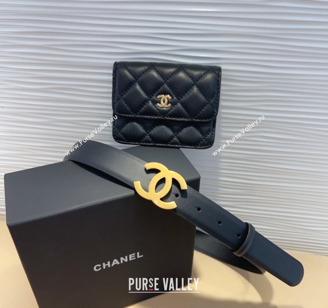 Chanel Quilted Lambskin Calfskin Pouch Belt Black 2025 CH010908 (99-250109116)