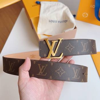 Louis Vuitton Mens Belt 4cm with LV Buckle Monogram Canvas/Pink 2025 LV011003 (99-250110098)