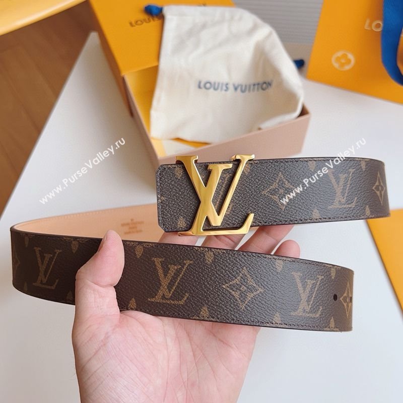 Louis Vuitton Mens Belt 4cm with LV Buckle Monogram Canvas/Pink 2025 LV011003 (99-250110098)