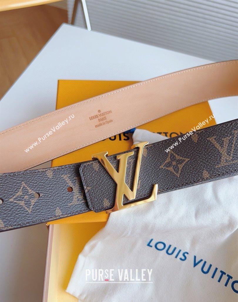 Louis Vuitton Mens Belt 4cm with LV Buckle Monogram Canvas/Pink 2025 LV011003 (99-250110098)