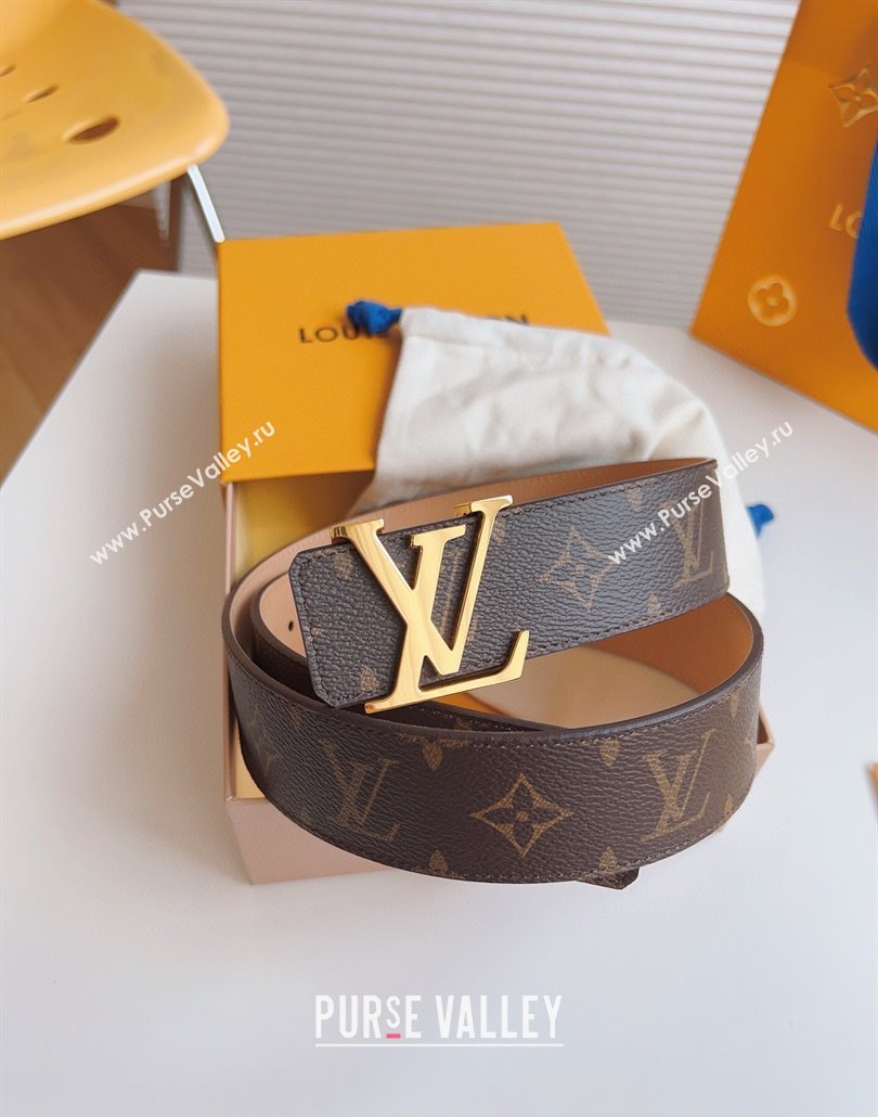 Louis Vuitton Mens Belt 4cm with LV Buckle Monogram Canvas/Pink 2025 LV011003 (99-250110098)