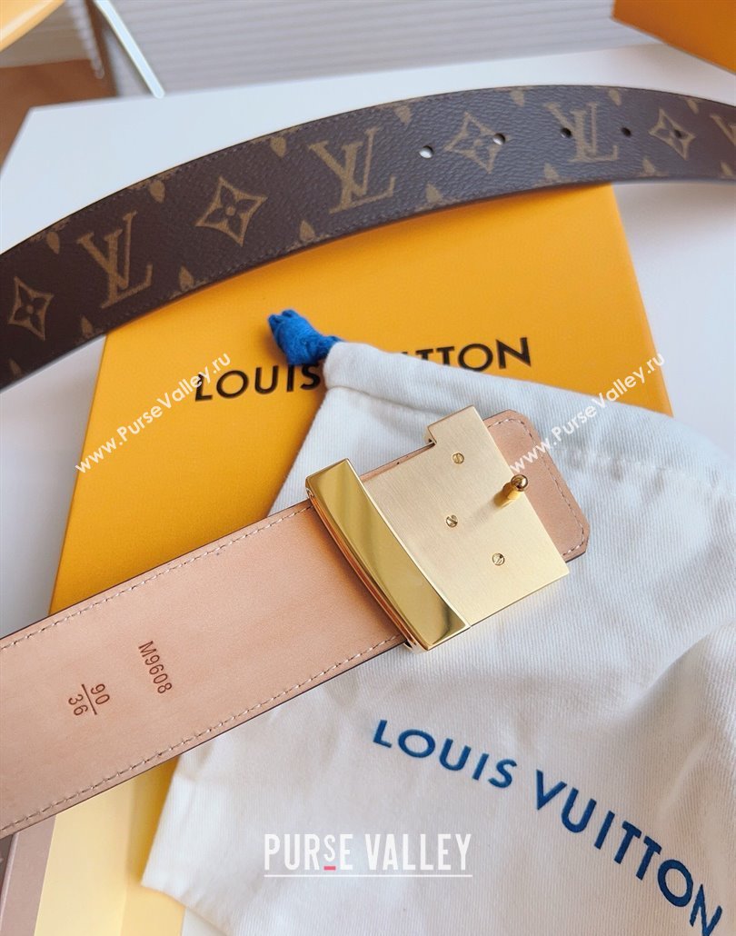 Louis Vuitton Mens Belt 4cm with LV Buckle Monogram Canvas/Pink 2025 LV011003 (99-250110098)