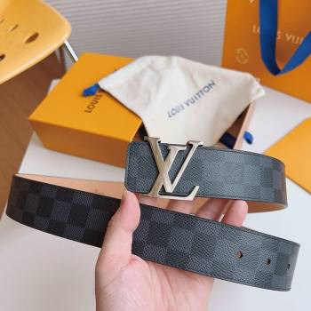 Louis Vuitton Mens Damier Canvas Belt 4cm with LV Buckle Black/Pink 2025 LV011003 (99-250110097)