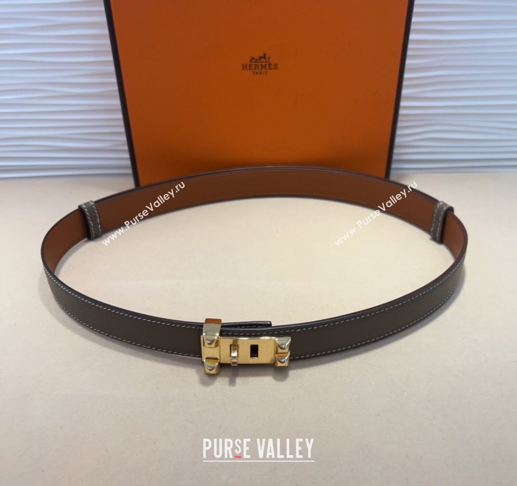 Hermes Collier de Chien Belt 2.5cm in Madame Calfskin with Gold Hardware Grey 2025 0314 (99-250314085)