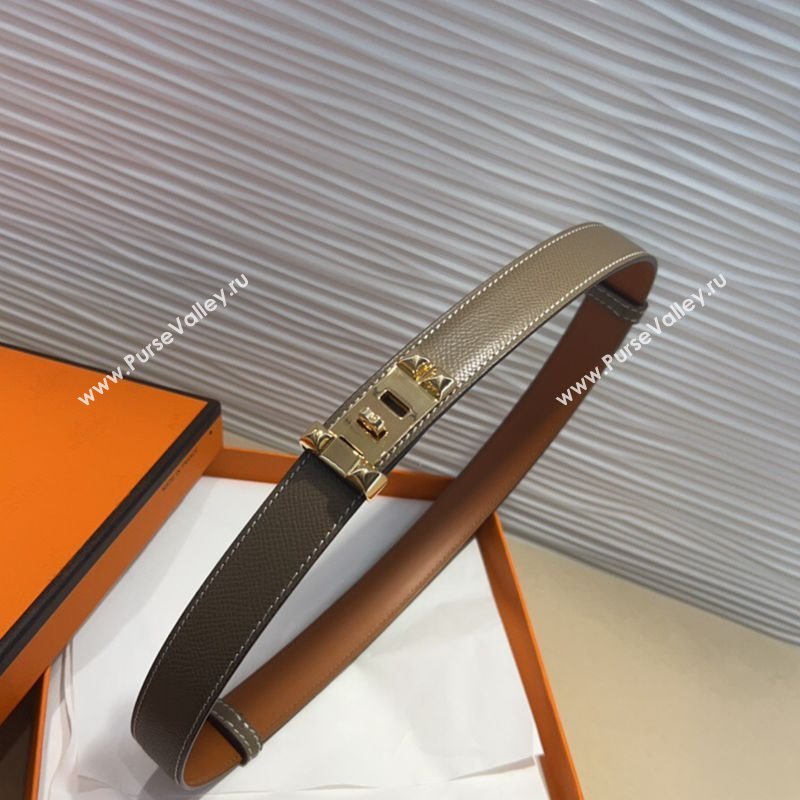 Hermes Collier de Chien Belt 2.5cm in Madame Calfskin with Gold Hardware Grey 2025 0314 (99-250314085)