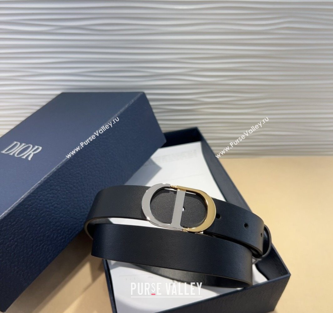 Dior Smooth Calfskin Belt 2.5cm with CD Buckle Black 2025 0317 (99-250317017)
