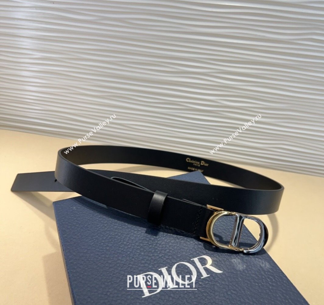 Dior Smooth Calfskin Belt 2.5cm with CD Buckle Black 2025 0317 (99-250317017)