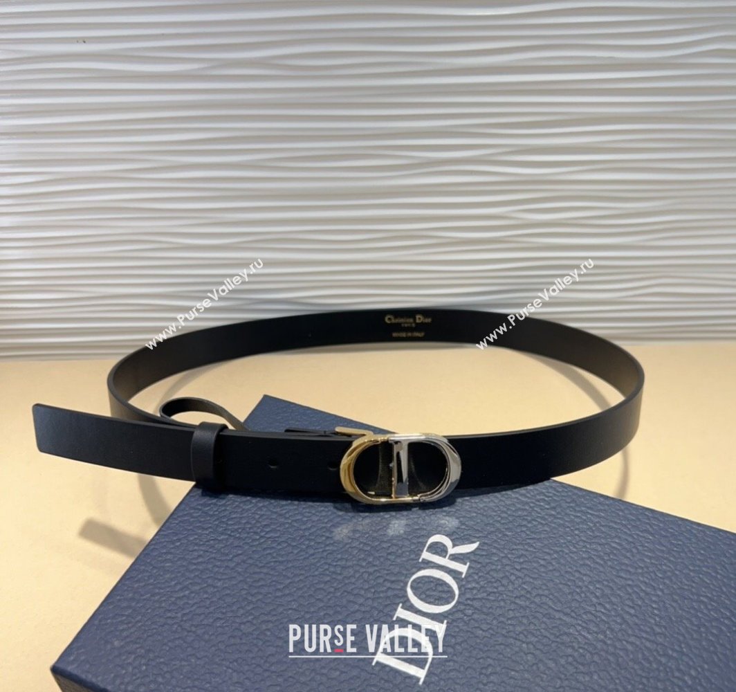 Dior Smooth Calfskin Belt 2.5cm with CD Buckle Black 2025 0317 (99-250317017)