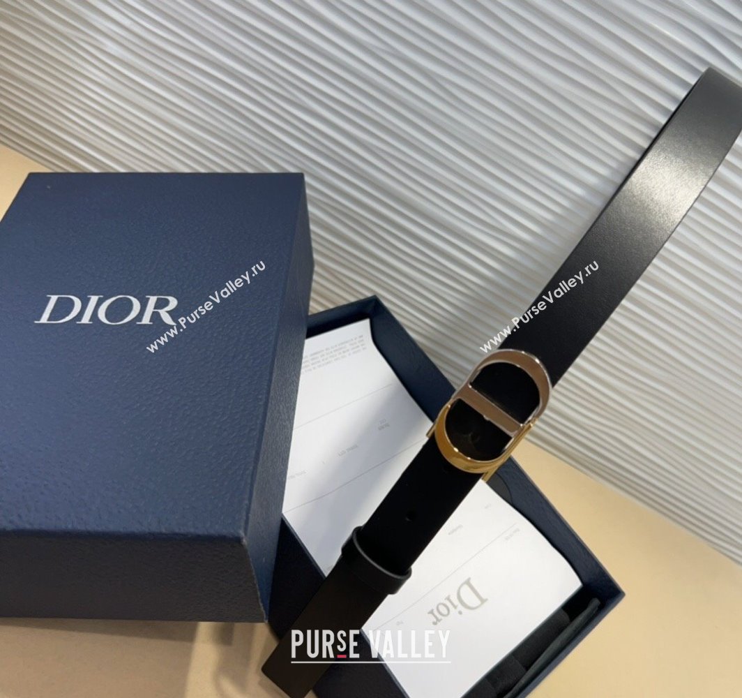 Dior Smooth Calfskin Belt 2.5cm with CD Buckle Black 2025 0317 (99-250317017)