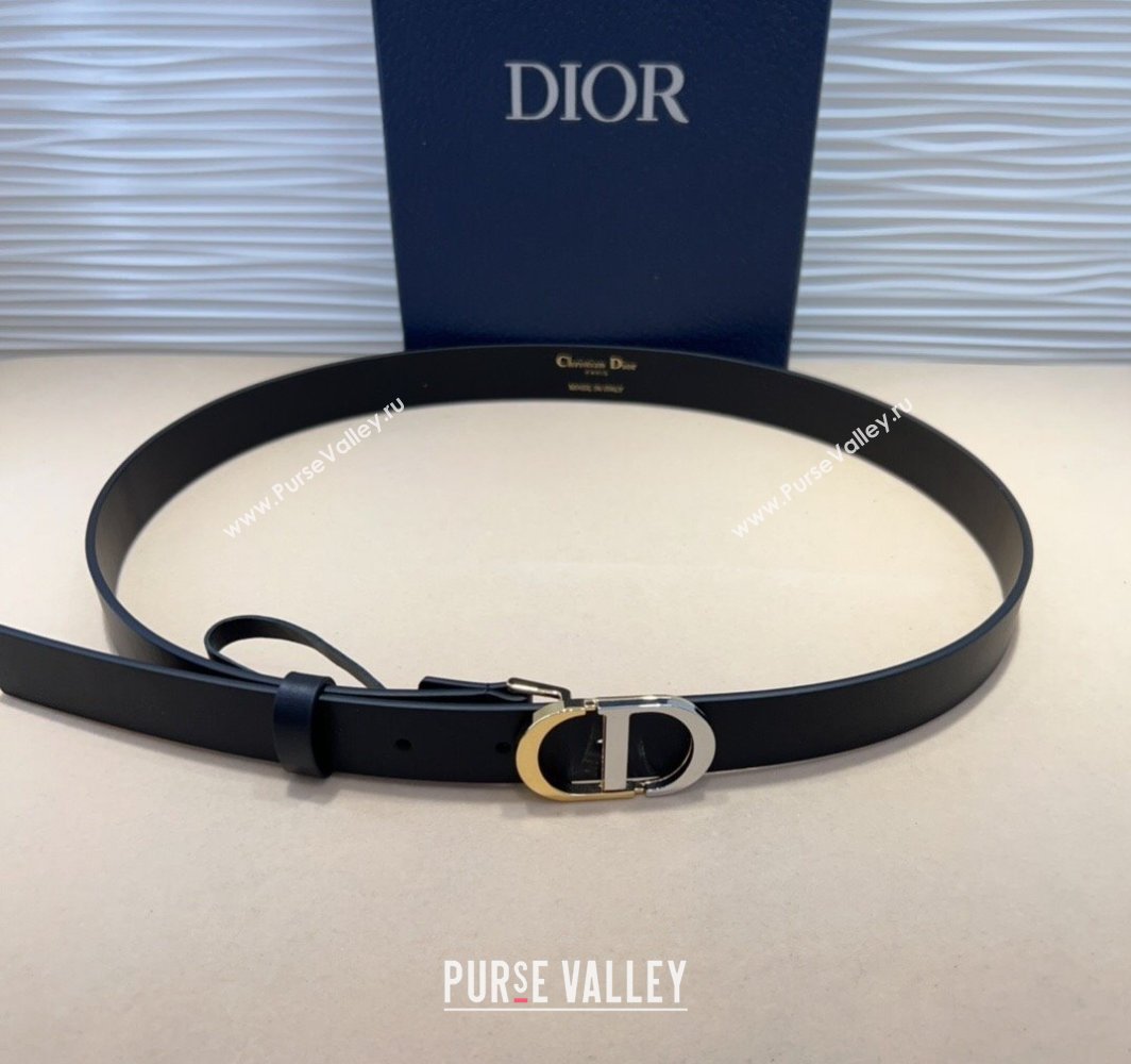 Dior Smooth Calfskin Belt 2.5cm with CD Buckle Black 2025 0317 (99-250317017)
