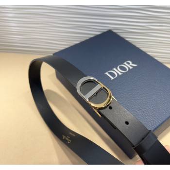 Dior Smooth Calfskin Belt 2.5cm with CD Buckle Black 2025 0317 (99-250317017)