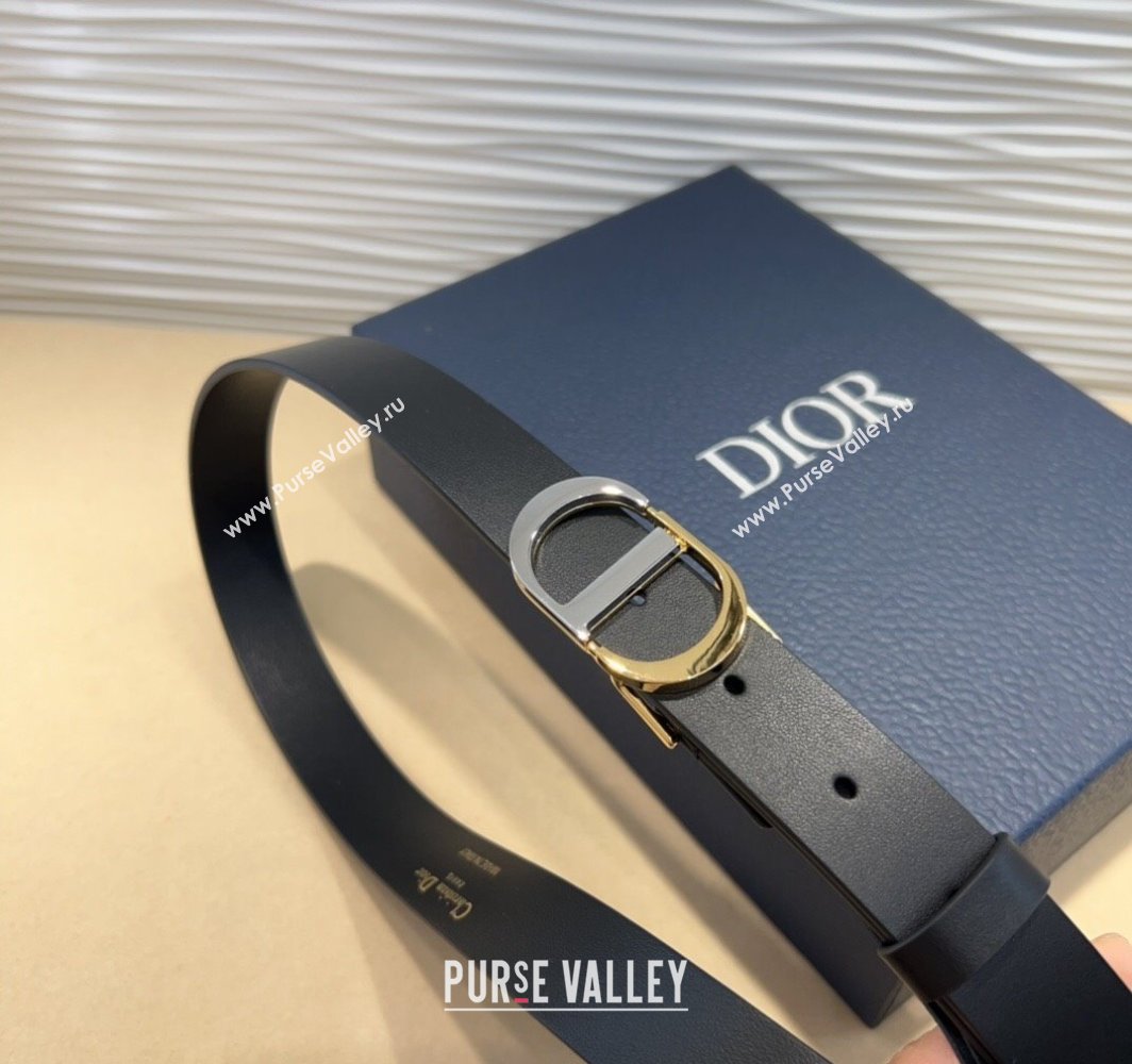 Dior Smooth Calfskin Belt 2.5cm with CD Buckle Black 2025 0317 (99-250317017)