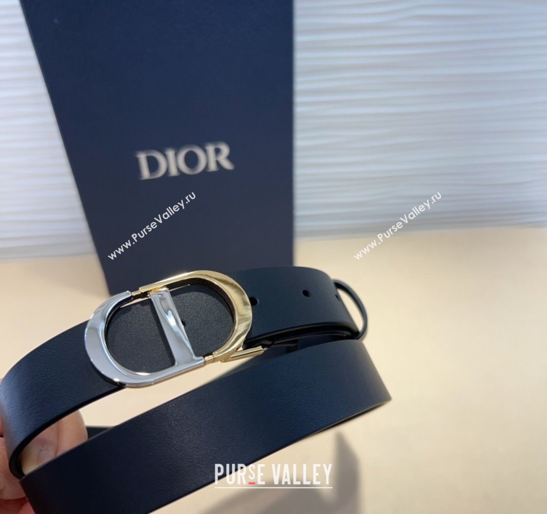 Dior Smooth Calfskin Belt 2.5cm with CD Buckle Black 2025 0317 (99-250317017)
