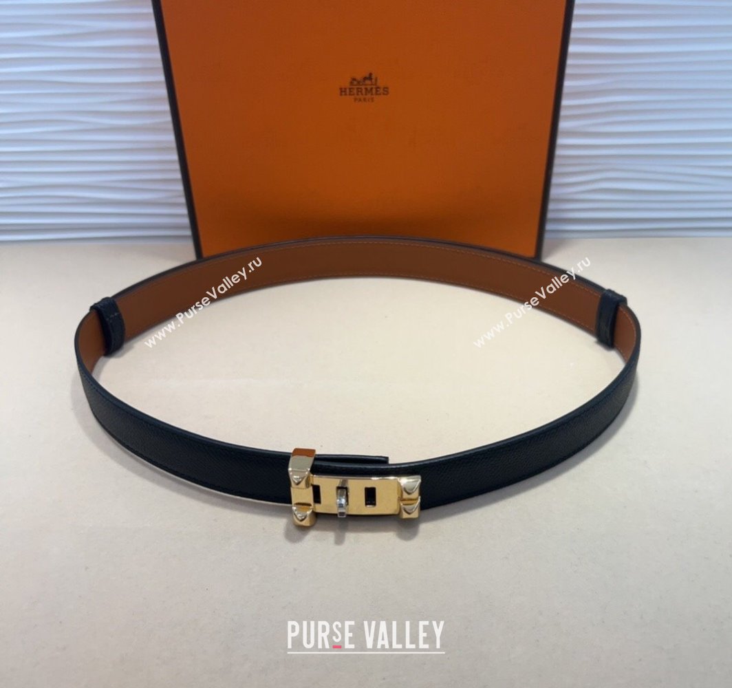Hermes Collier de Chien Belt 2.5cm in Madame Calfskin with Gold Hardware Black 2025 0314 (99-250314086)