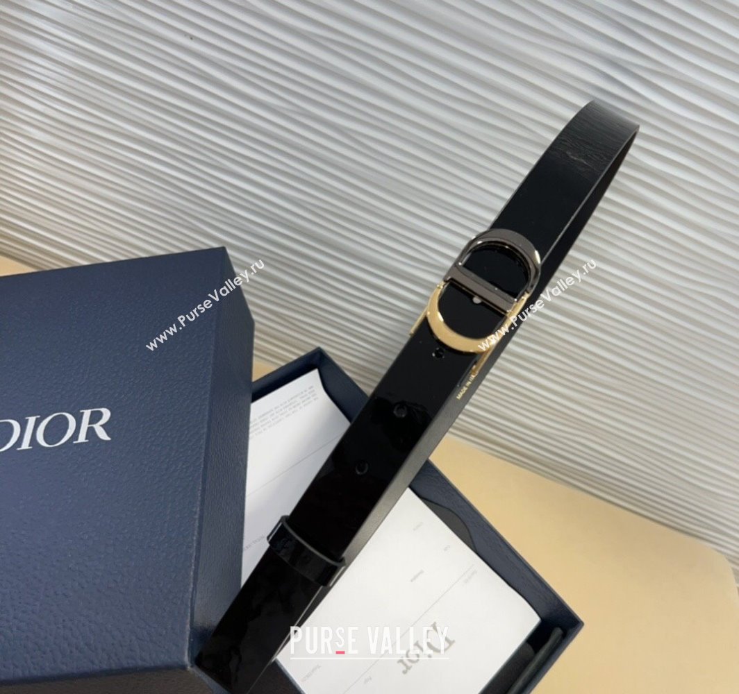 Dior Patent Calfskin Belt 2.5cm with CD Buckle Black 2025 0317 (99-250317019)