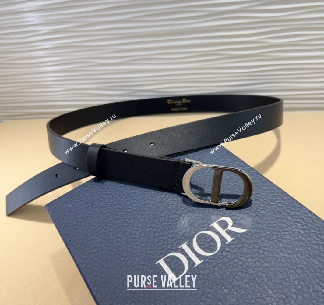 Dior Smooth Calfskin Belt 2.5cm with CD Buckle Black 2025 0317 (99-250317021)