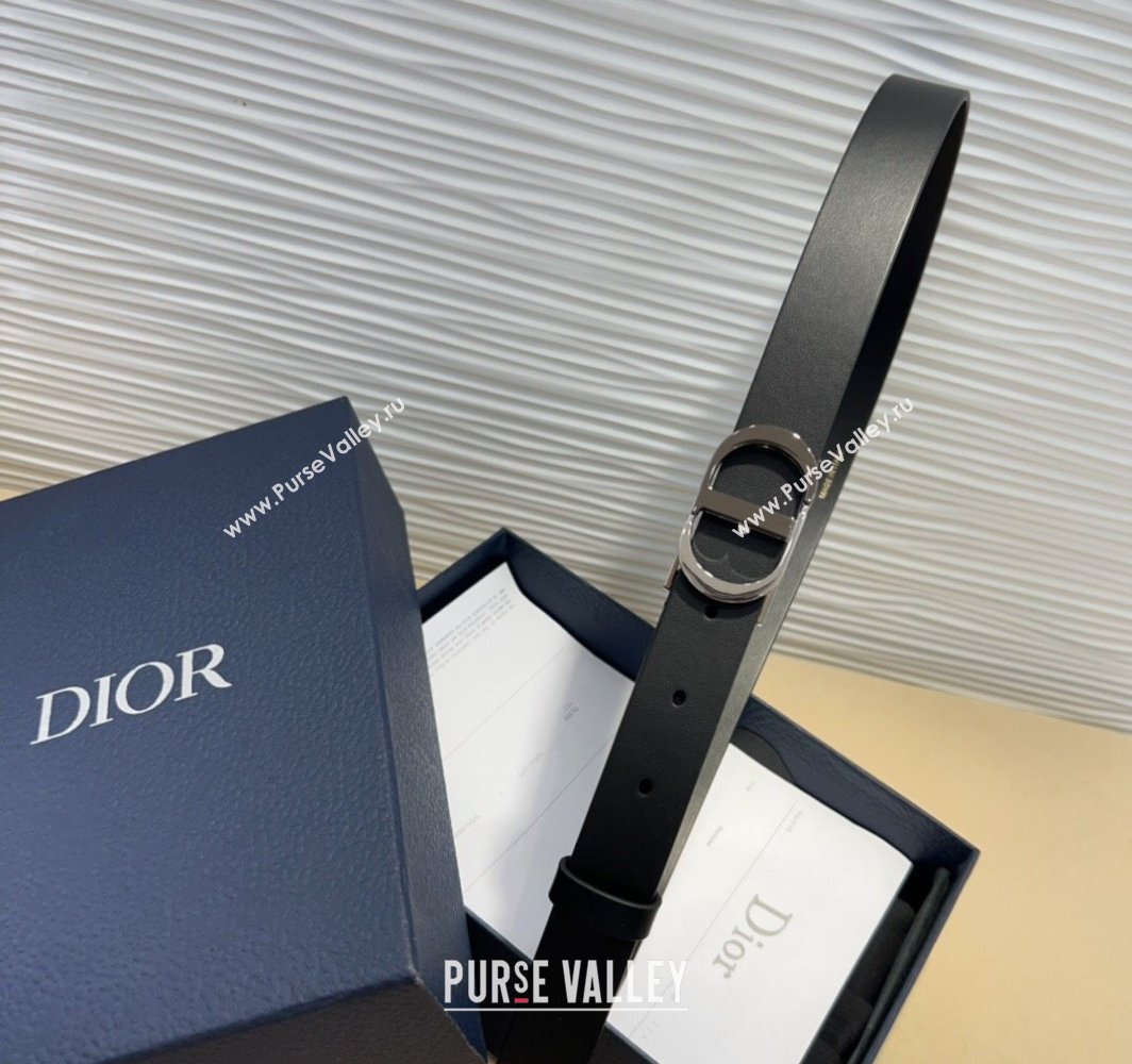 Dior Smooth Calfskin Belt 2.5cm with CD Buckle Black 2025 0317 (99-250317021)