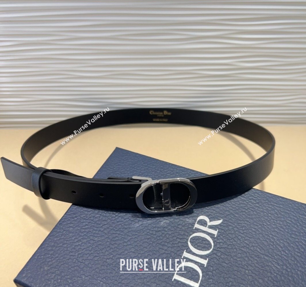 Dior Smooth Calfskin Belt 2.5cm with CD Buckle Black 2025 0317 (99-250317021)