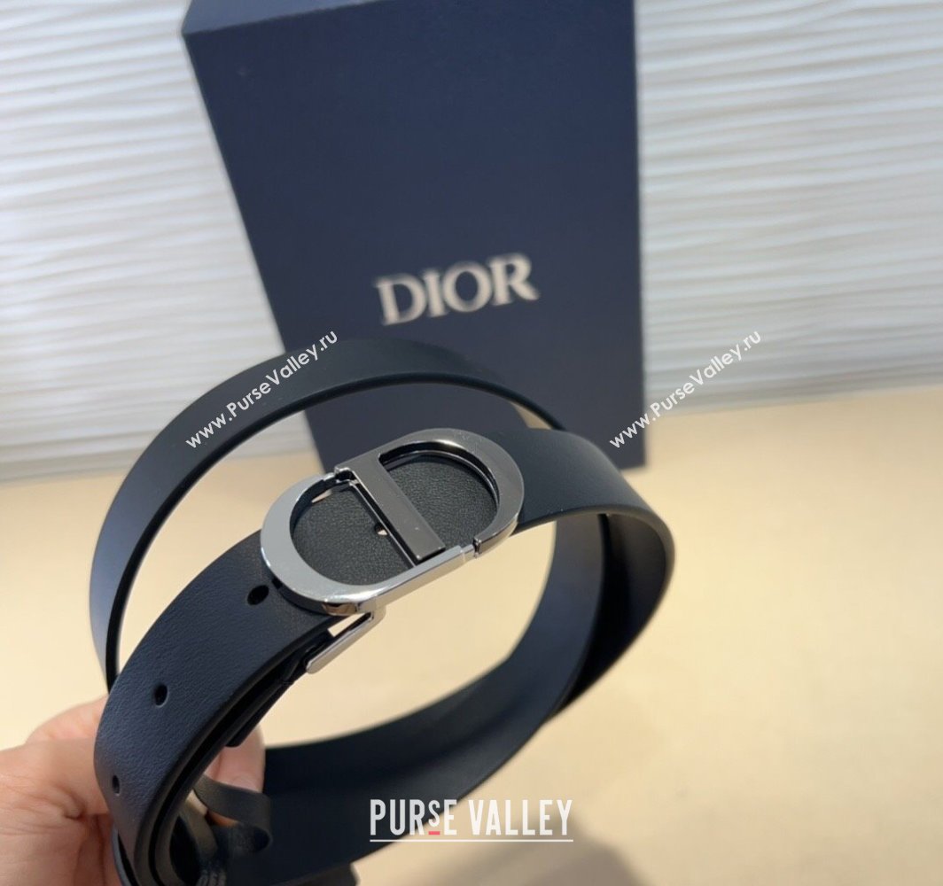 Dior Smooth Calfskin Belt 2.5cm with CD Buckle Black 2025 0317 (99-250317021)