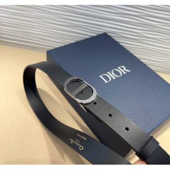 Dior Smooth Calfskin Belt 2.5cm with CD Buckle Black 2025 0317 (99-250317021)