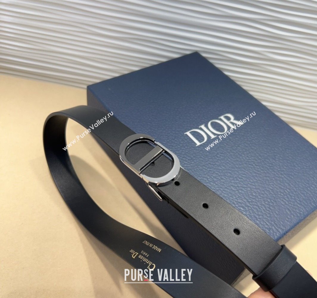 Dior Smooth Calfskin Belt 2.5cm with CD Buckle Black 2025 0317 (99-250317021)