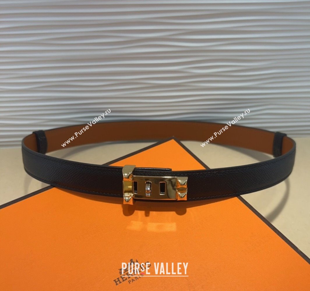 Hermes Collier de Chien Belt 2.5cm in Madame Calfskin with Gold Hardware Black 2025 0314 (99-250314086)