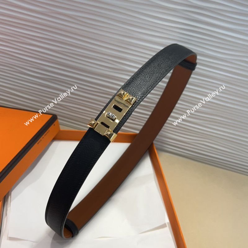 Hermes Collier de Chien Belt 2.5cm in Madame Calfskin with Gold Hardware Black 2025 0314 (99-250314086)