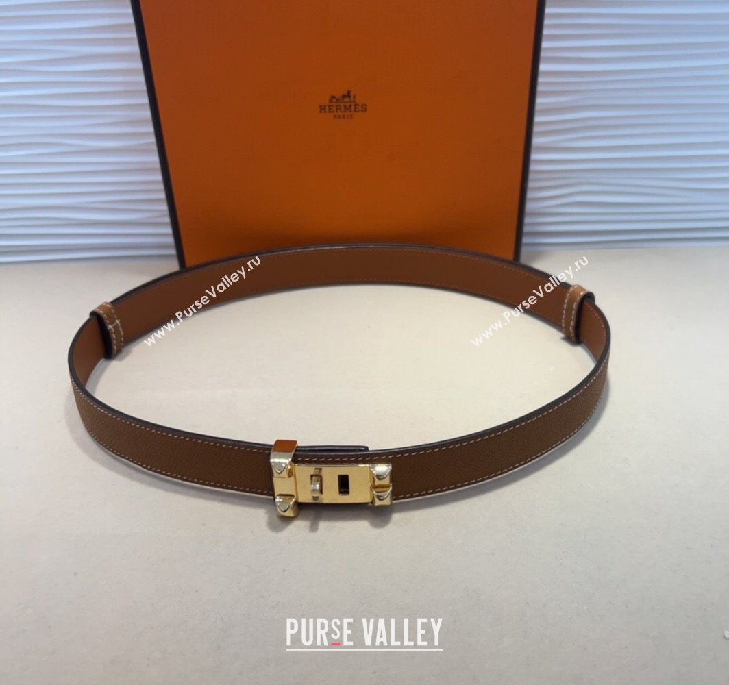 Hermes Collier de Chien Belt 2.5cm in Madame Calfskin with Gold Hardware Brown 2025 0314 (99-250314087)
