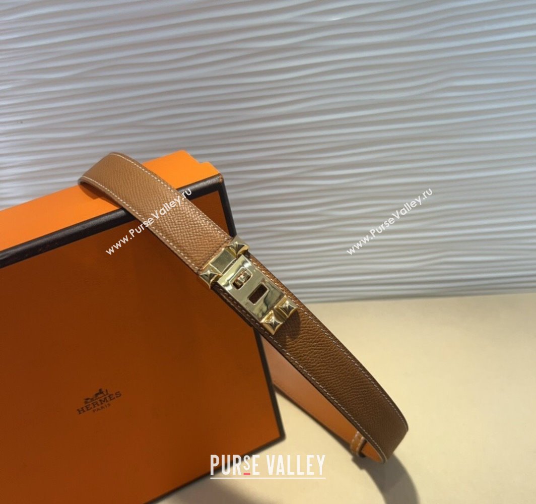 Hermes Collier de Chien Belt 2.5cm in Madame Calfskin with Gold Hardware Brown 2025 0314 (99-250314087)