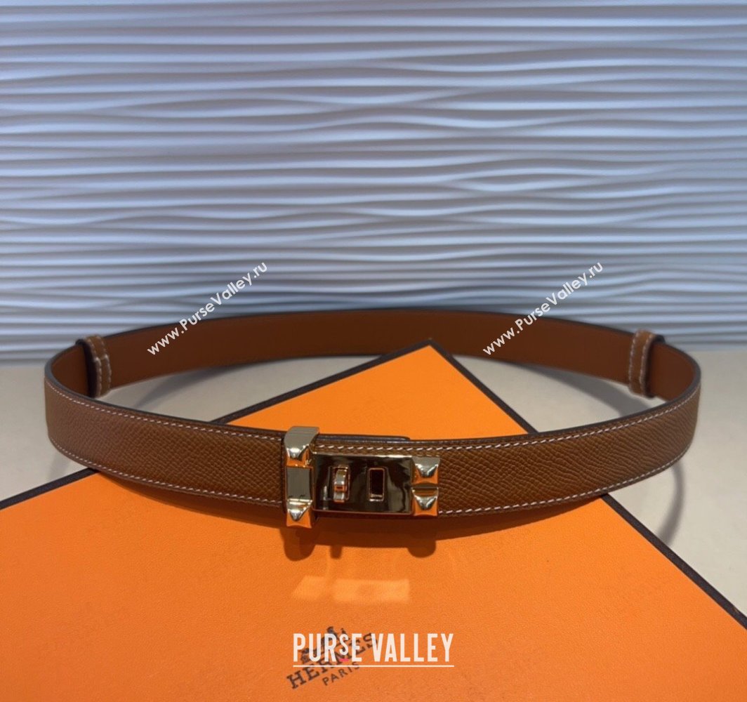 Hermes Collier de Chien Belt 2.5cm in Madame Calfskin with Gold Hardware Brown 2025 0314 (99-250314087)