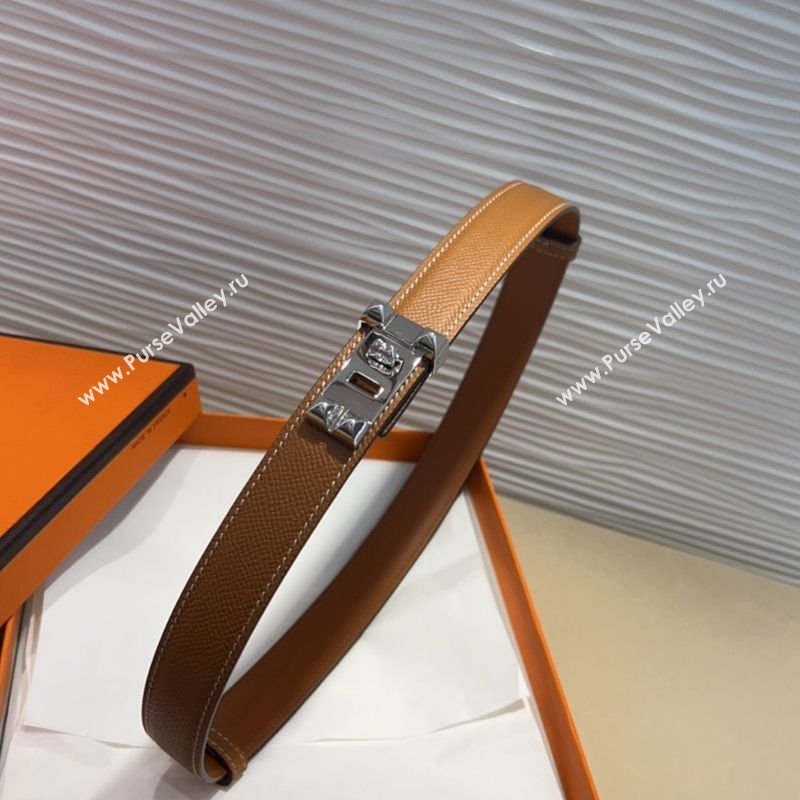 Hermes Collier de Chien Belt 2.5cm in Madame Calfskin with Silver Hardware Brown 2025 0314 (99-250314088)