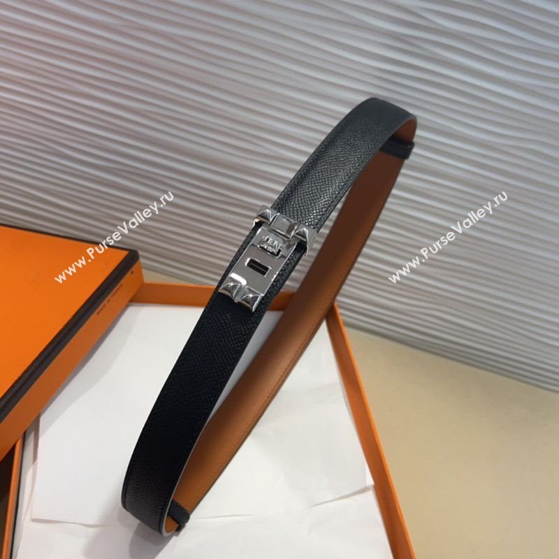 Hermes Collier de Chien Belt 2.5cm in Madame Calfskin with Silver Hardware Black 2025 0314 (99-250314089)