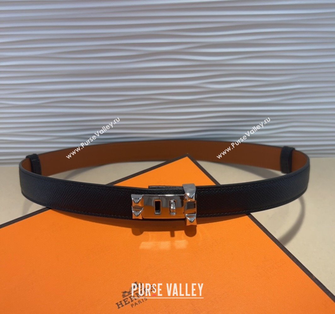 Hermes Collier de Chien Belt 2.5cm in Madame Calfskin with Silver Hardware Black 2025 0314 (99-250314089)