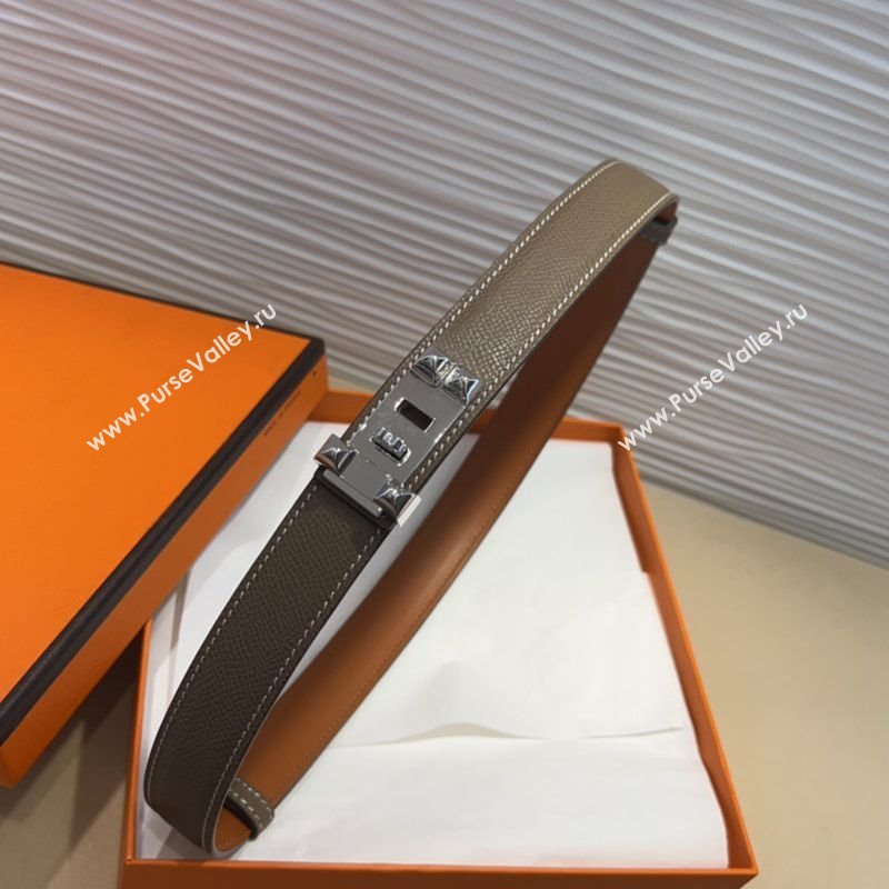 Hermes Collier de Chien Belt 2.5cm in Madame Calfskin with Silver Hardware Grey 2025 0314 (99-250314090)