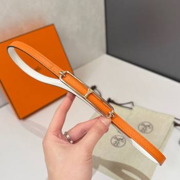 Hermes Roulis belt buckle Reversible leather strap 1.3cm Orange/Rose Gold 2025 0314 (99-250314079)