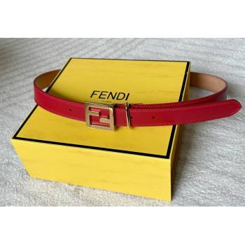 Fendi Womens Calfskin Belt 2.5cm with FF Buckle Red 2025 0315 (99-250315002)
