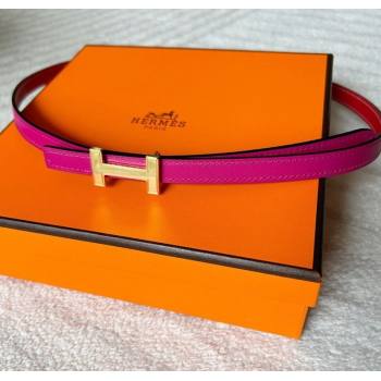 Hermes Focus belt buckle Reversible leather strap 1.3cm Dark Pink/Red 2025 0314 (99-250314111)
