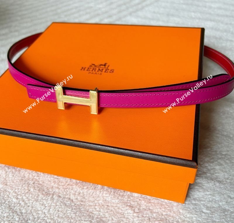 Hermes Focus belt buckle Reversible leather strap 1.3cm Dark Pink/Red 2025 0314 (99-250314111)